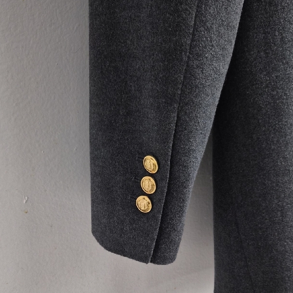 Zara Women's Charcoal Blazer with Gold Accents - Picture 9 of 9